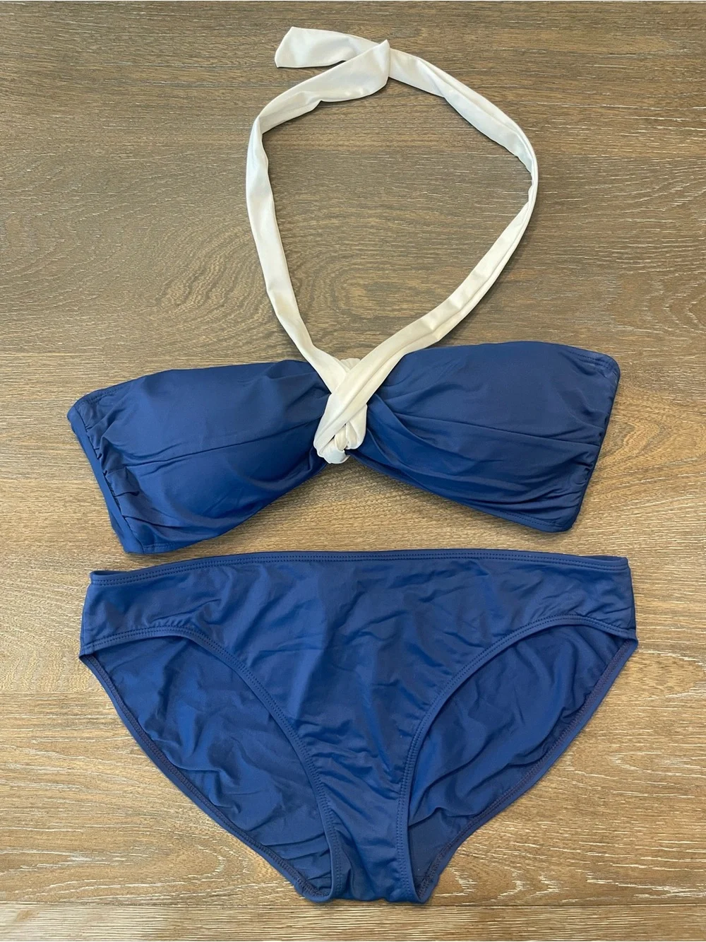 Lauren Ralph Lauren Navy Bikini Set with White Halter Tie (multi-sizing)
